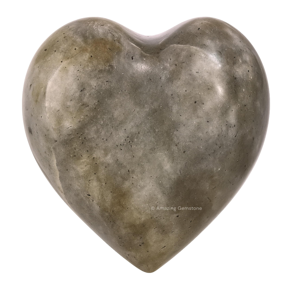 Amazing Gemstone Chrysoberyl Cats Eye Crystal Heart Palm Stone - Pocket Massage Worry Stone for Natural Body Chakra Balancing, Reiki Healing and Crystal Grid