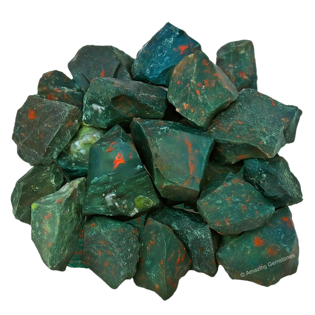 Amazing Gemstone Bloodstone Raw Crystals and Healing Stones, Natural Rocks for Tumbling and DIY Raw Stones and Crystals (1 Piece)