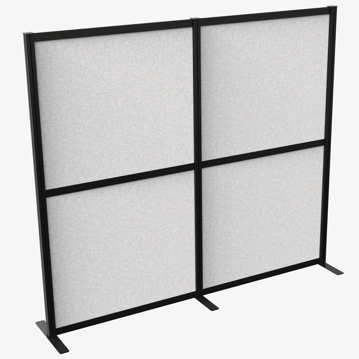 VIVO Modular Wall System, 2 PET Panels, Modern Professional Office Cubicle Dividers, Freestanding Privacy-Screen, 66 inches High, Light Gray, Black Frame, PP-MWS63B