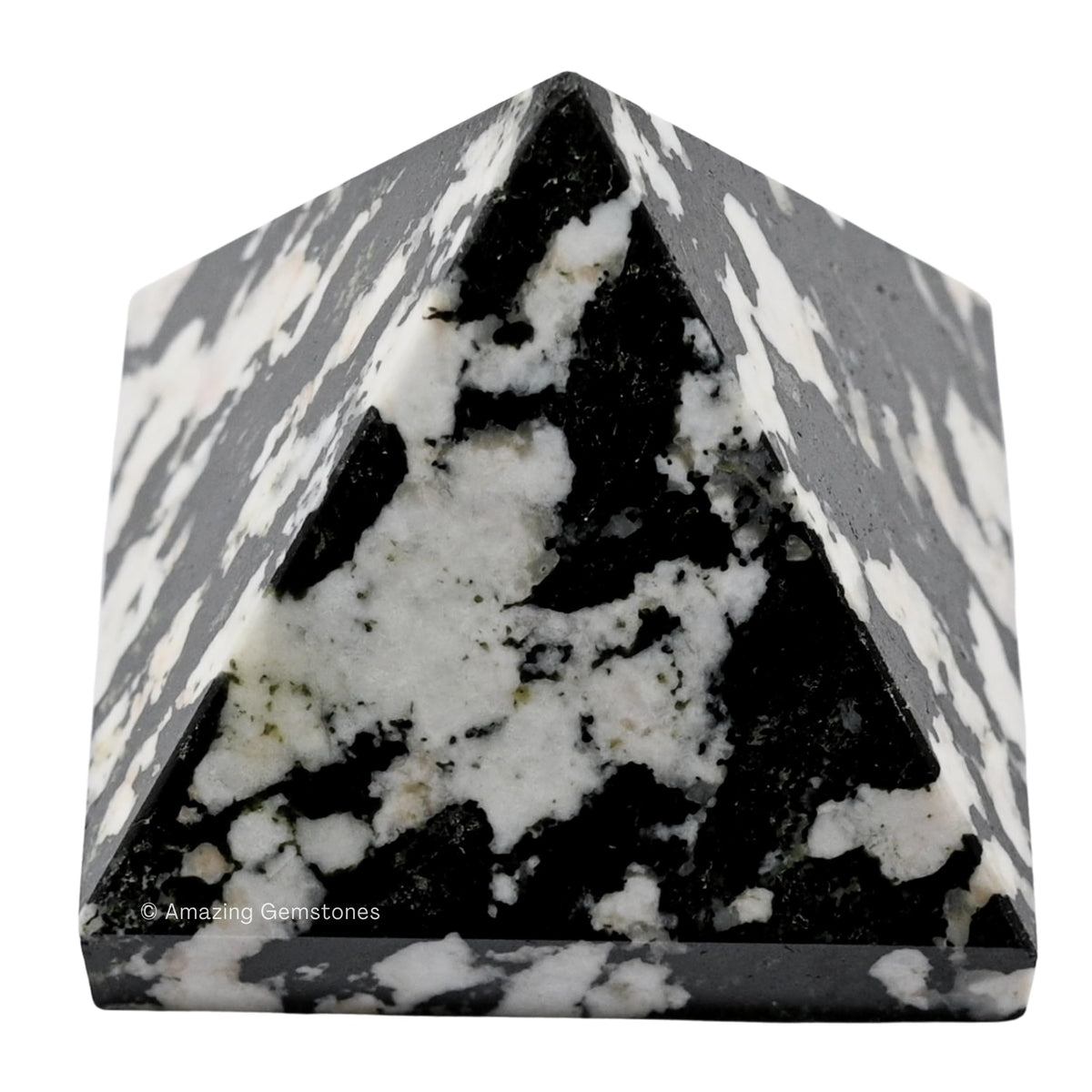 Amazing Gemstone Black and White Tourmaline Pyramid Crystal Healing Stones - 1.5" Great Pyramid Figurine of Natural Stone Pyramid for Meditation, Reiki, Chakra Balancing and Crystal Pyramids Grid