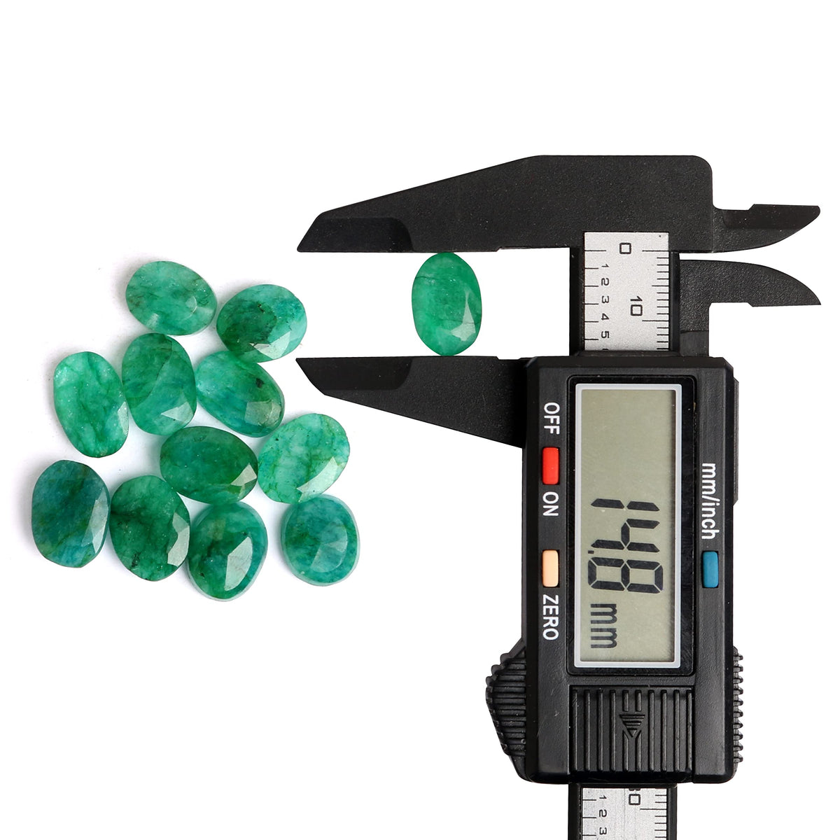 REAL-GEMS Natural Green Emerald 60.00 Ct./12 Pcs Brilliant Oval Cut Faceted Green Emerald Loose Gemstones Lot For Jewelry Making