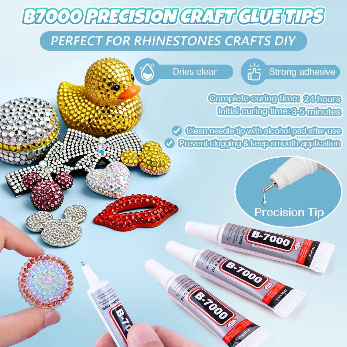 Kalolary 48000Pcs 48 Colors Resin Jelly Rhinestones Kit for Bedazzling,3MM Resin Flatback Gems Bedazzling Kit with B7000 Glue &Tools Bedazzler Kit with Rhinestones for Shoes Book Nail Art DIY Crafting
