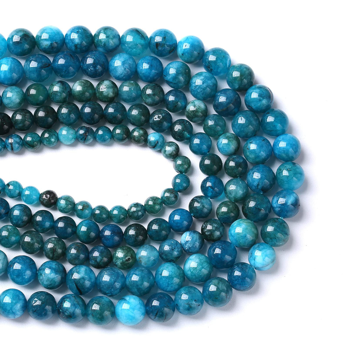 8MM 45PCS Blue Apatite Spacer Loose Beads for Jewelry Making DIY Bracelet Necklace