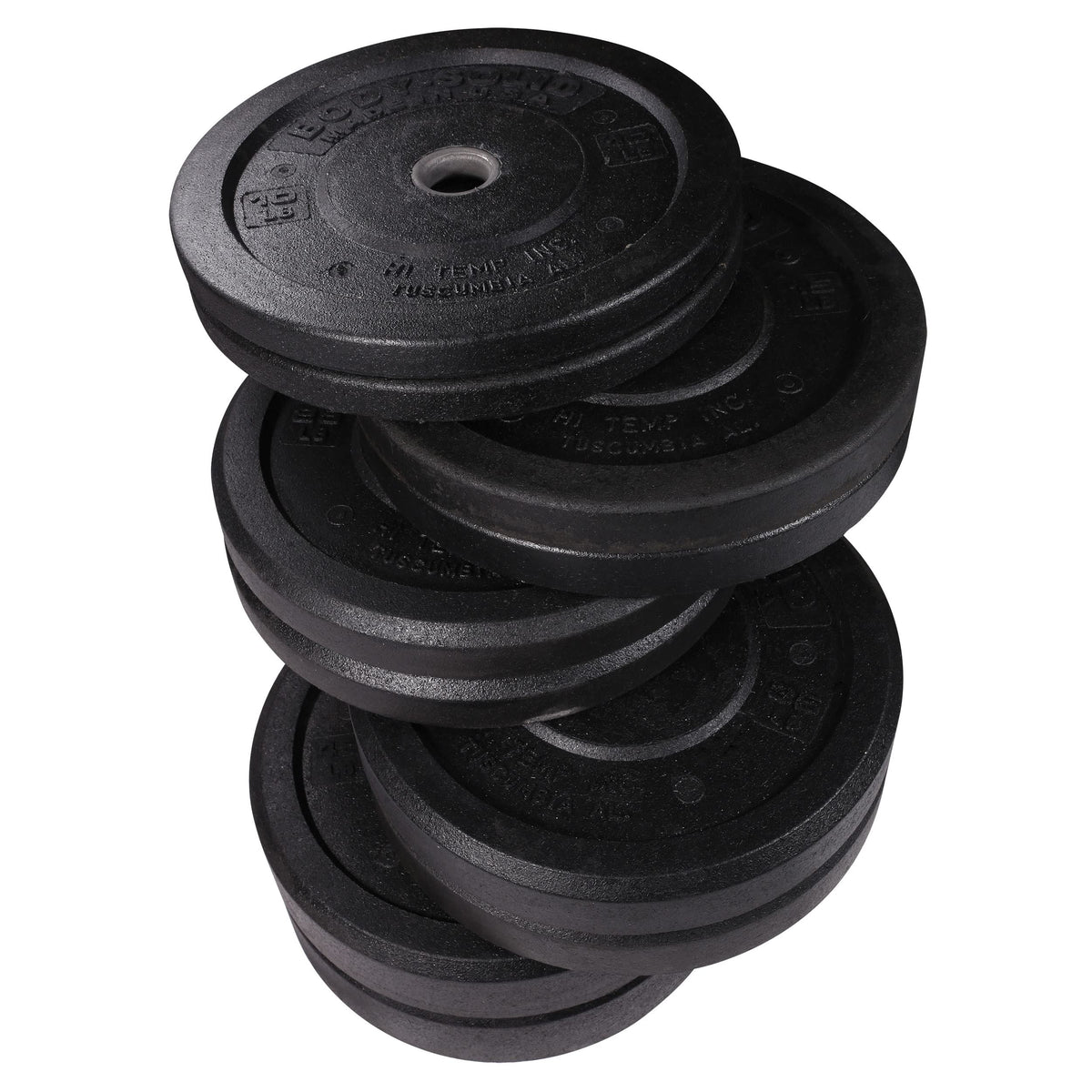 Body-Solid Rubber (OBPH260) Coated Olympic Weight Plate with Anti-Slip Grip - Perfect for Strength Training, Home Gym, and Barbell Workouts, 260lbs. Set