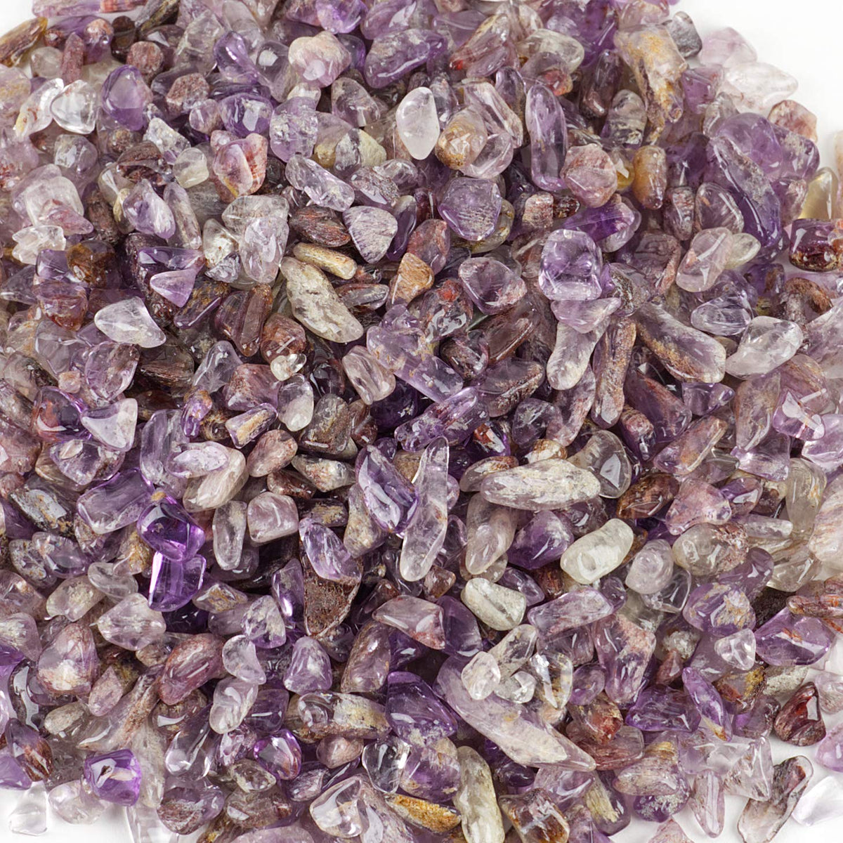 Cherry Tree Collection 1/2 Pound Polished Tumbled Gemstone Chips, Pebbles, Crystal Chips Bulk for Jewelry Making, Healing, Plants, Succulents, Aquariums, Decoration, Chakra (Purple Phantom Quartz)