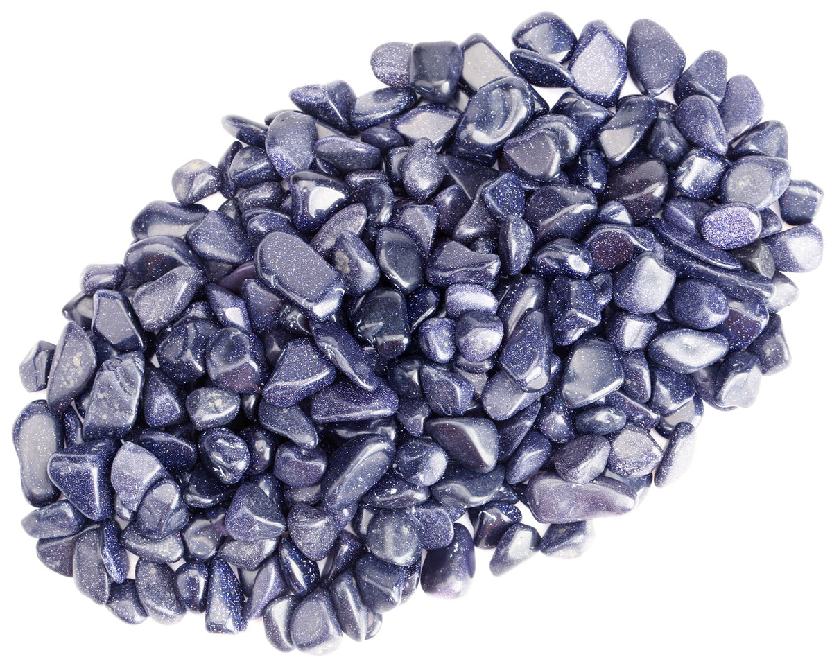 ZenQ 1 lb Blue Sandstone Tumbled Stone Chips Crushed Crystal Quartz Pieces