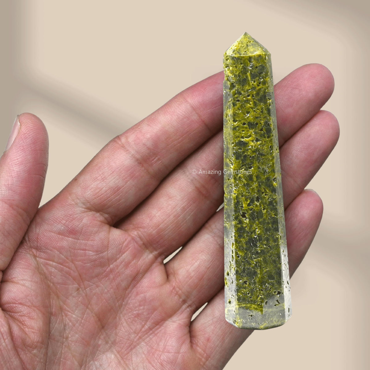 Amazing Gemstone Green Tourmaline in Matrix Crystal Towers - Natural Healing Crystal Point Obelisk for Reiki Healing and Crystal Grid (3" to 4" INCH)
