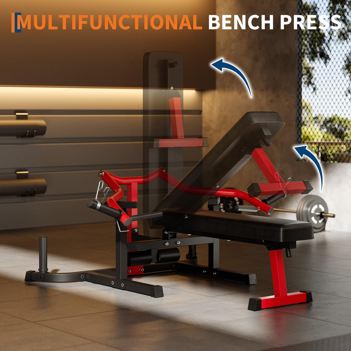 GarveeLife Chest Press Machine, 1250LBS Multi-Functional Adjustable Bench Press Machine with Independent Converging Arms, Flat Incline Bench for Chest, Shoulder, AB Workouts Home Gym Equipment