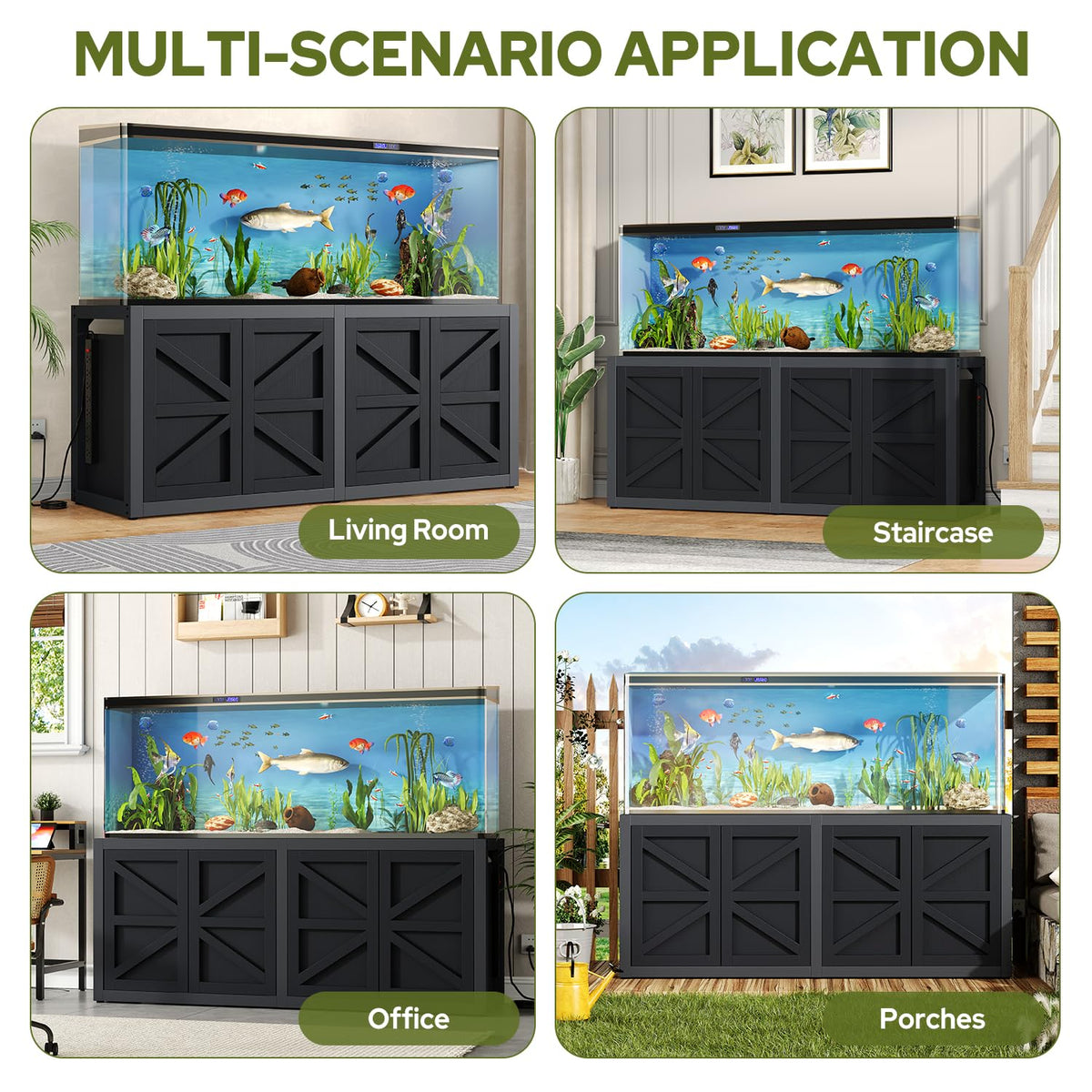 knoworld 125-150 Gallon Fish Tank Stand with Power Outlet, 71"×18.9" Tabletop, 3500LBS, Fits 125/150 Volumns Aquariums, Capacity, Heavy Duty Aquarium Stand & Terrarium Stand with Adjustable Shelf