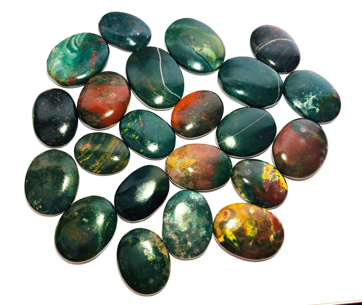 crystalmiracle Bloodstone Worry Stone Positive Energy Crystal Healing Thumb Stone for Metaphysical Powerful Health Wealth Reiki Protective Meditation Feng Shui Gifts for Men Women