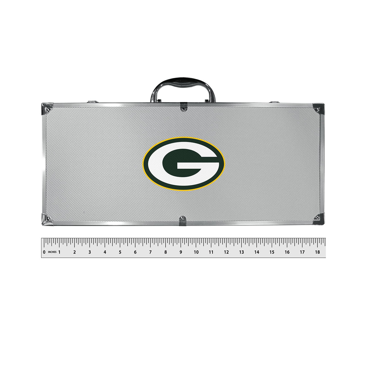 NFL Siskiyou Sports Fan Shop Green Bay Packers Steel Tailgater BBQ Set w/Case 8 piece Gray