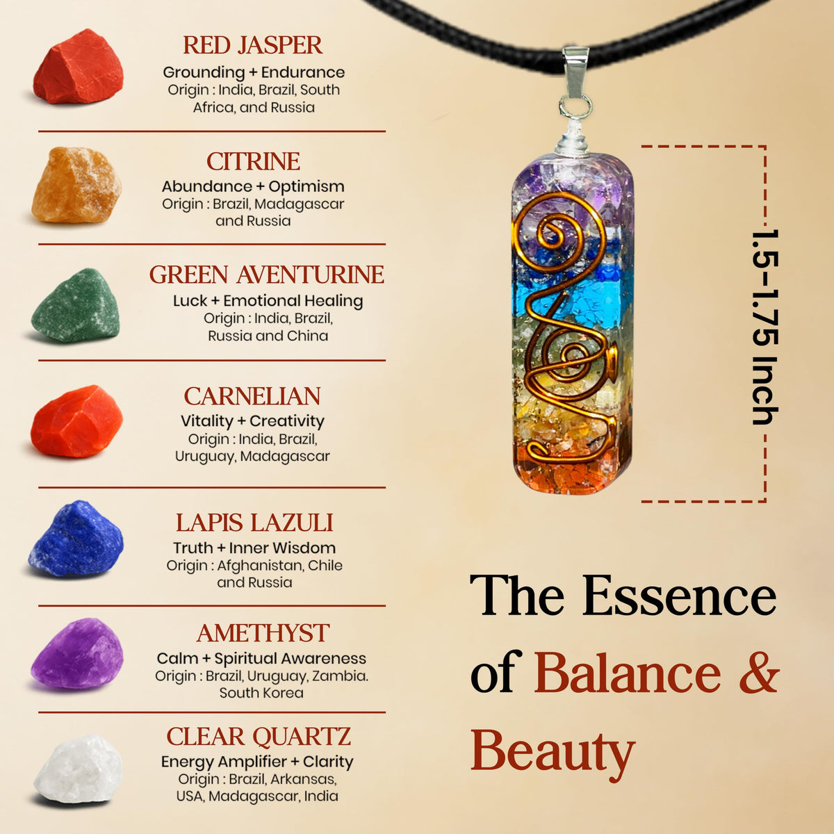 AstraVeda Large 500 Bead Crystal Tree of Life, 7 Chakra Feng Shui Healer, Gemstone Pyramid, Home Office Decor