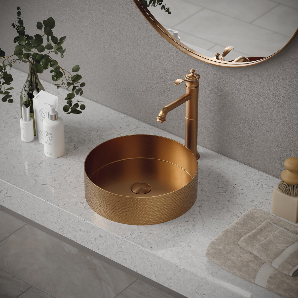 Karran Cinox Stainless Steel Round Vessel Sink in Brushed Copper