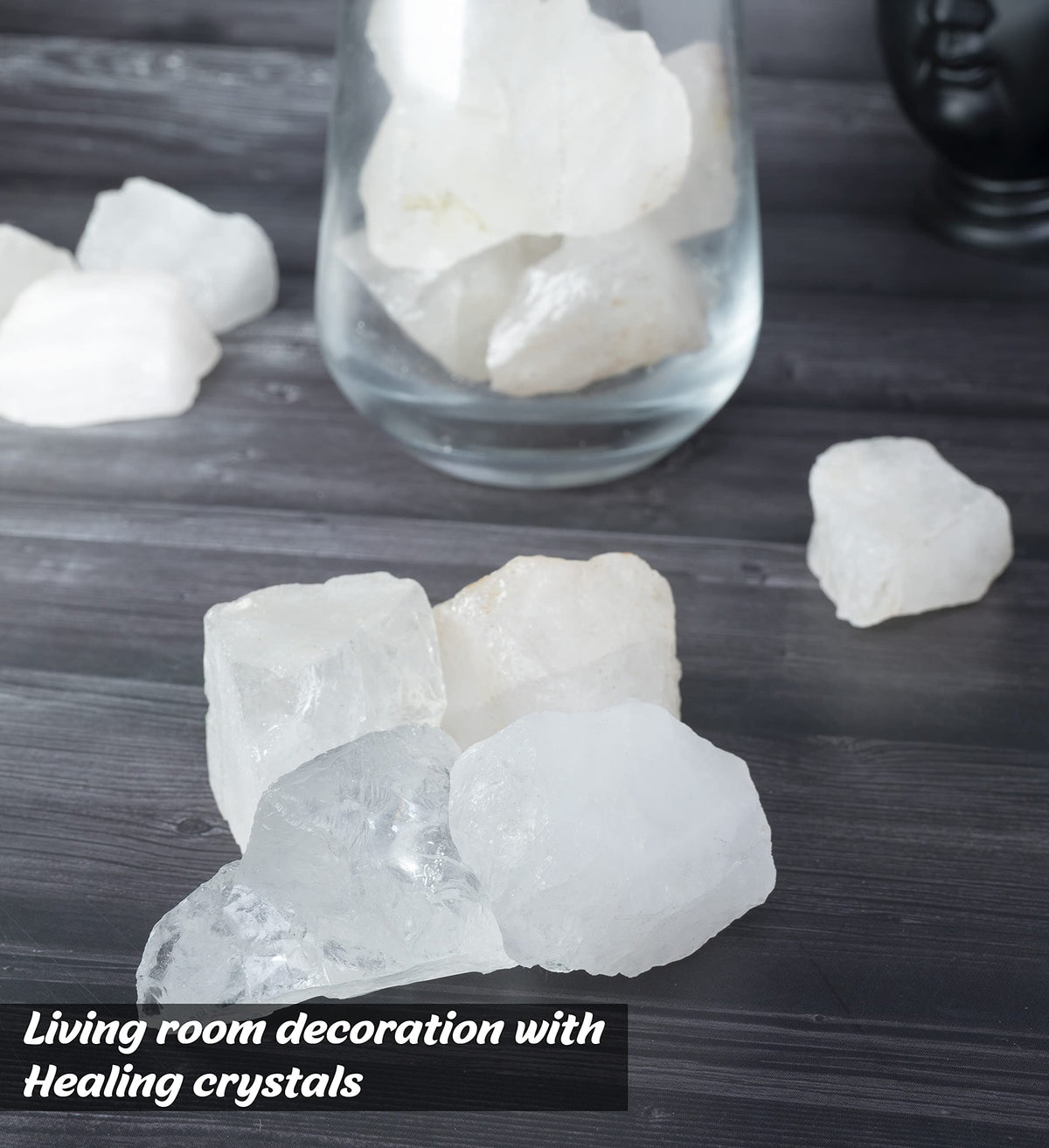 Crocon Clear Quartz Rough Bulk Natural Stone Raw Gemstone Tumbling Cabbing Polishing Gem Mining Energy Generator Chakra Balancing Reiki Healing Good Luck Home Office Decor Weight :-1Lb Approx