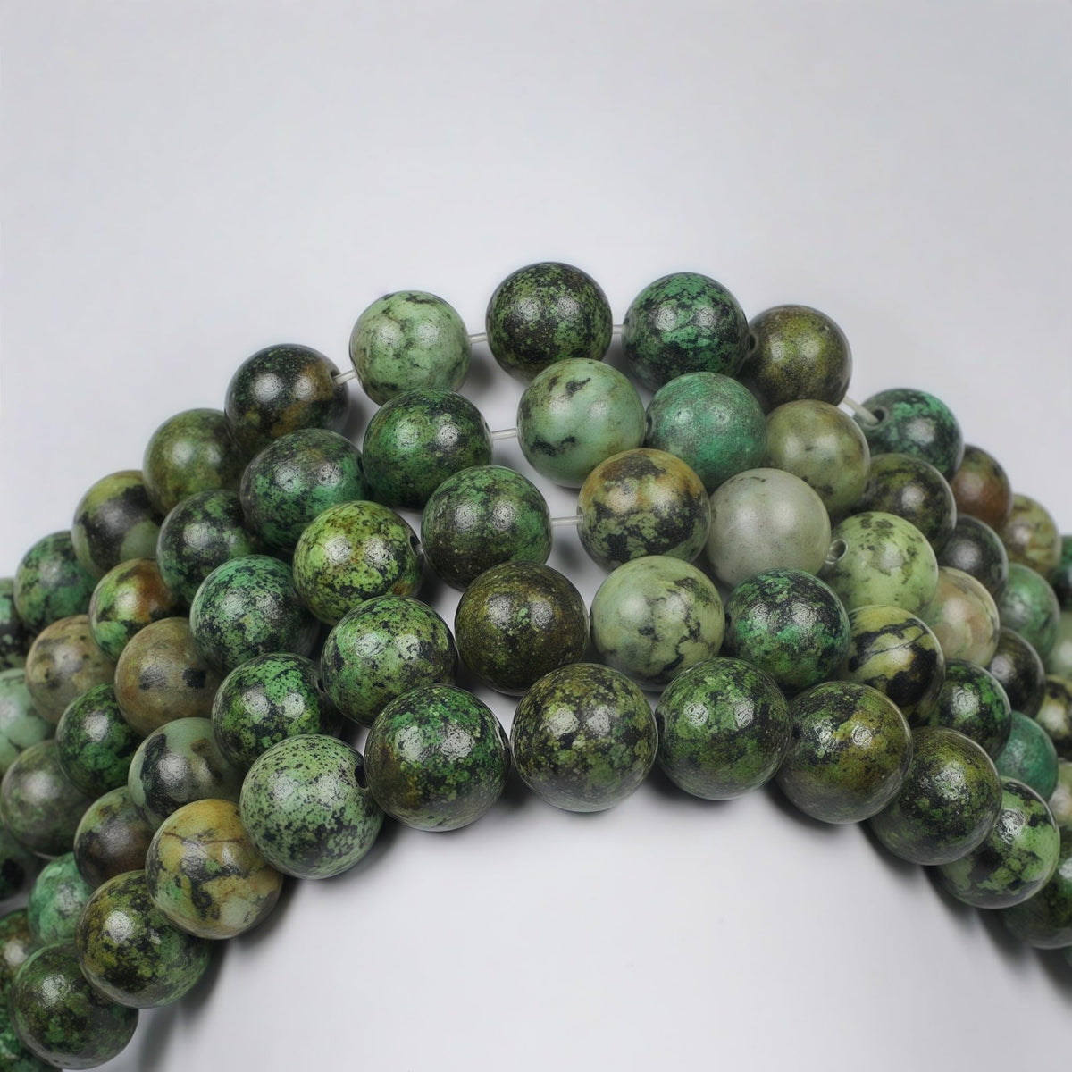 MJDCB Natural African Turquoise Beads Round Loose Stone Beads for Jewelry Making DIY Bracelet Necklace Accessory 15" (8mm)