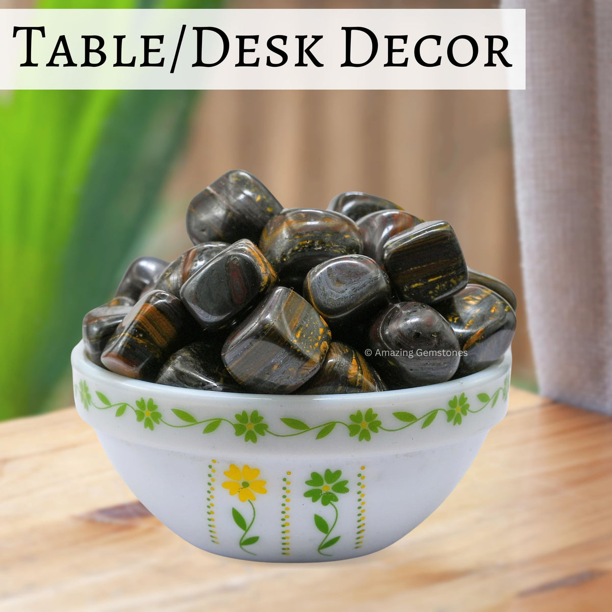 Amazing Gemstone Iron Tiger Eye Crystal Tumbled Stones Polished Rocks - Natural Gem Stones for Healing - DIY Crystals for Protection (1 Piece)