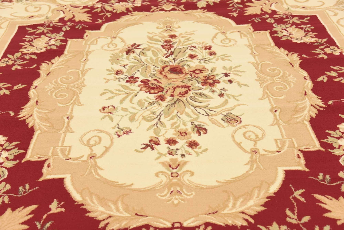 Unique Loom Versailles Collection Traditional Classic Floral Motif Area Rug (8' 0 x 11' 4 Rectangular, Burgundy/ Ivory)