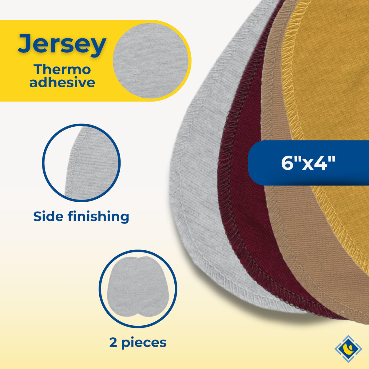 USIT, 6 Pairs Jersey Iron-On Patches, 6"x4", Ideal for Repairing Tracksuits, Shirts and Sports Trousers, Multipack 6 Pairs, Black & White