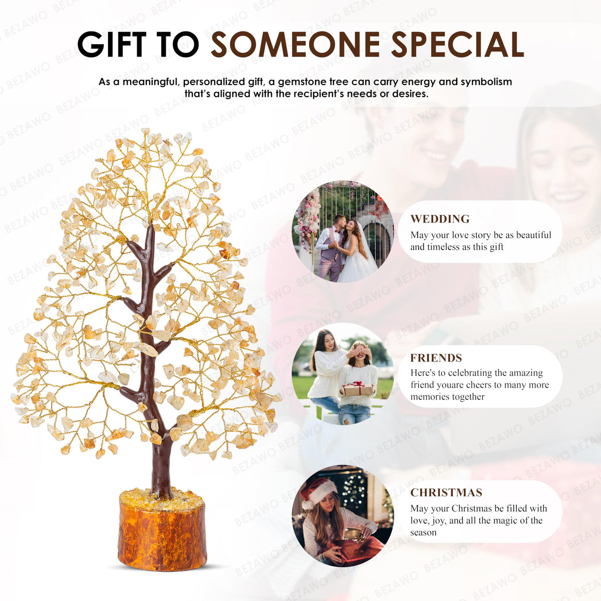 Crocon® Citrine Crystals Tree, Gifts, Birthday Gifts for Women, House Warming Gift New Home Decor, Healing Crystals Spiritual Present, Mom Birthday Gift Her, Decor, Gemstones Money Tree Positivity