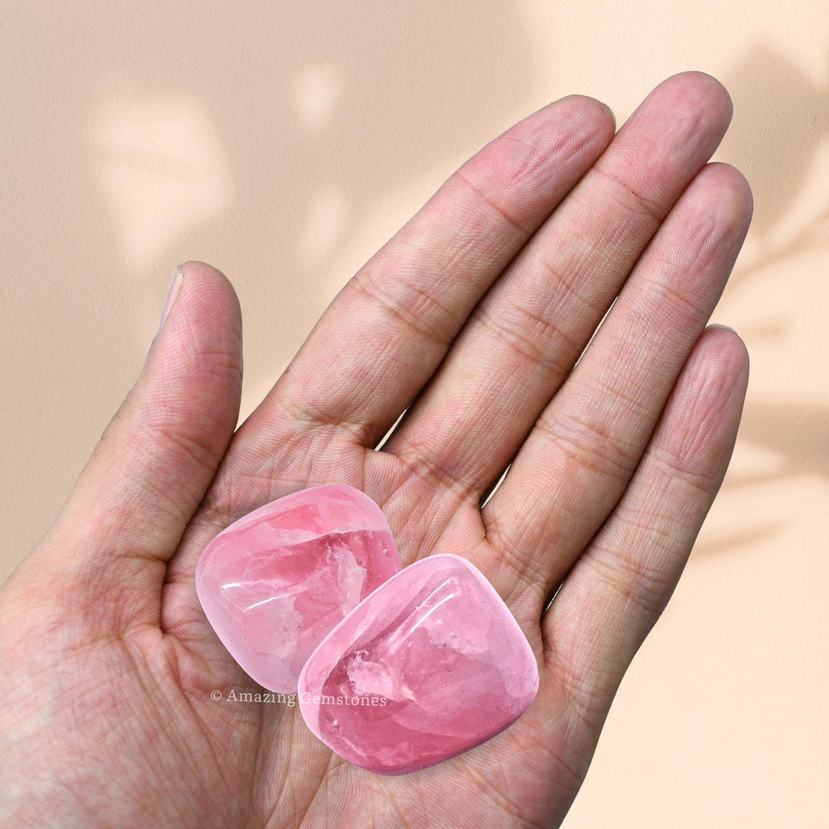Amazing Gemstone Star Rose Quartz Crystals and Healing Stones Tumbled - 1 Oz Star Rose Quartz Stone, Natural Healing Stones for Energy Balance, Stress Relief - Polished Gems Rocks