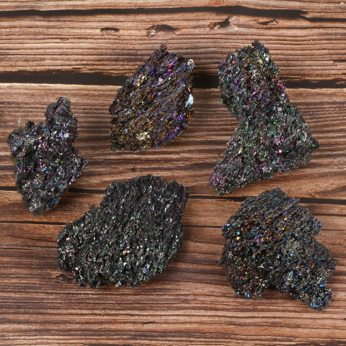 Justinstones 1pc Rainbow Carborundum Silicon Carbide Mineral Crystal Specimen Healing Reiki Healing Stone