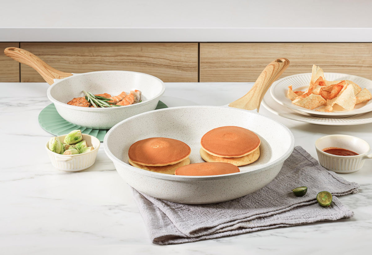 SENSARTE Nonstick Ceramic Cookware Set, 13-Piece Non-toxic Pots and Pans Set, Healthy Kitchen Cooking Set with Stay-Cool Handles, Silicone Tools and Pot Protectors, PFAS Free