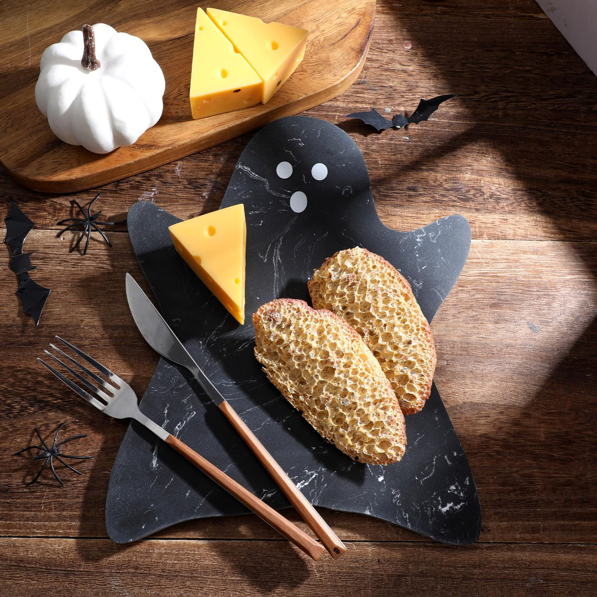 Reallnaive Black Ghost Marble Cheese Board Charcuterie Cutting Tray Marble Serving Decorative for Decoration Charcuterie Kitchen