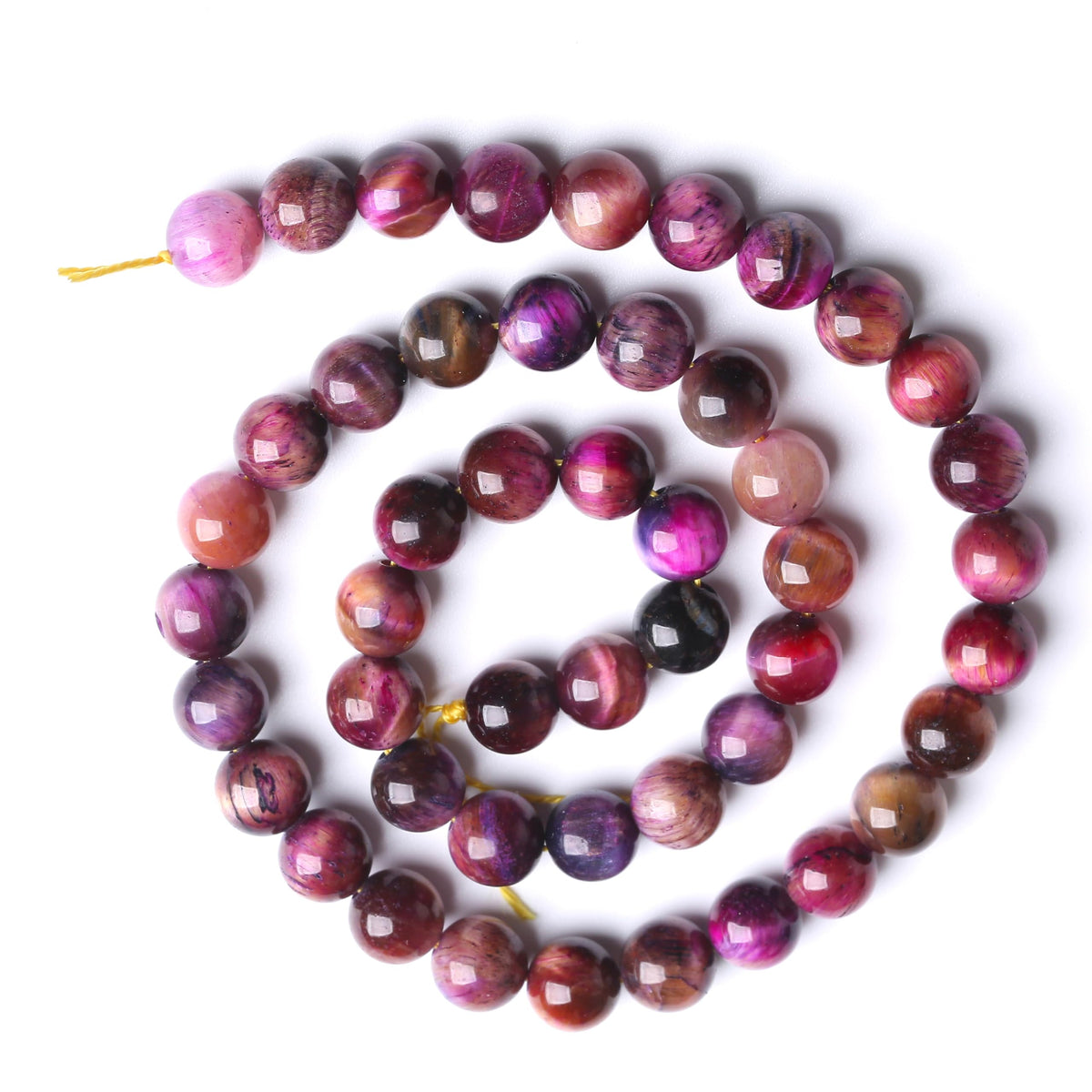 Natural Starry Sky Rose Pink Tiger Eyesr Stone Beads for Jewelry Making DIY Bracelet Necklace Jewelry Making 1 Strand 15.5inch 35PCS 10MM