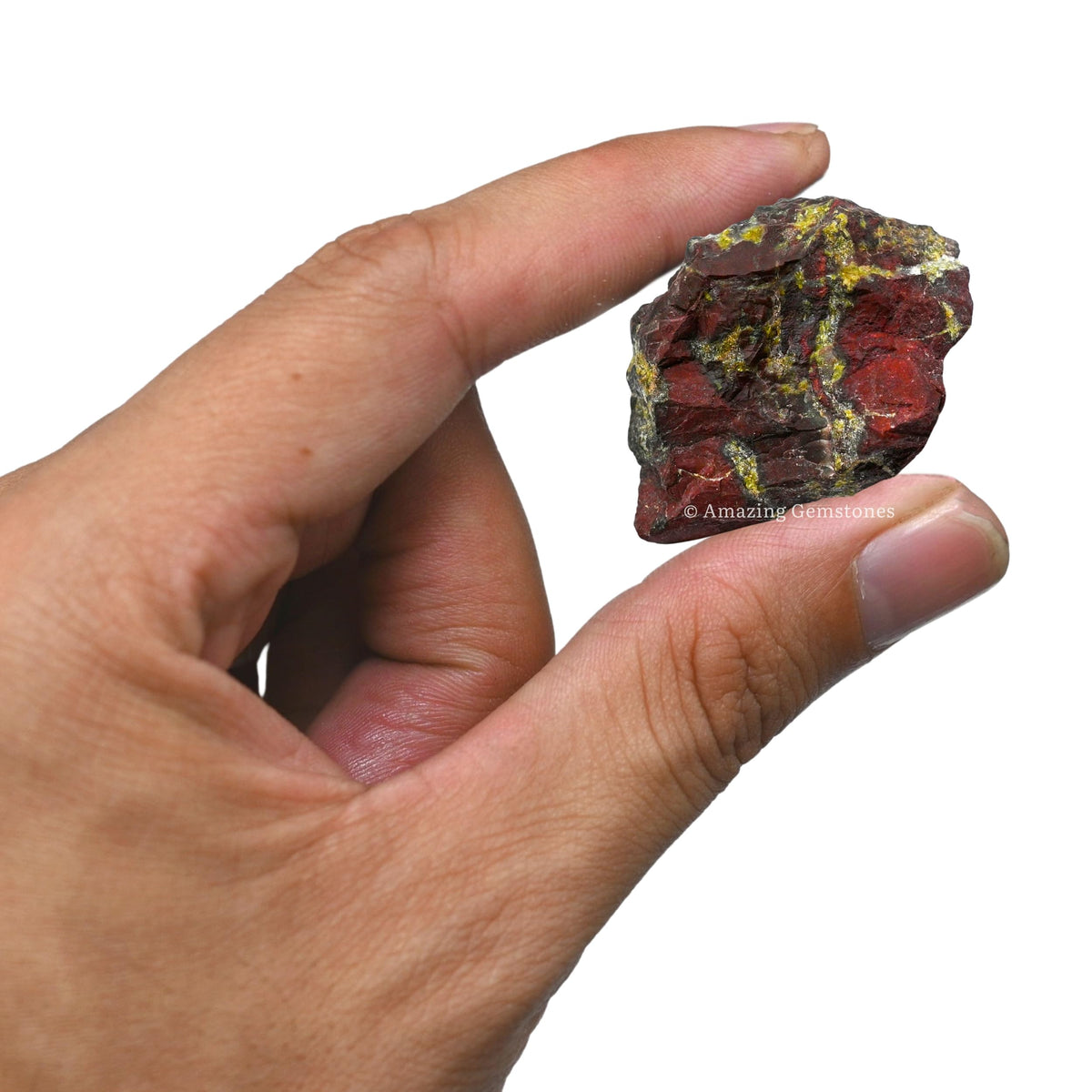 Amazing Gemstone Dragon Bloodstone Raw Crystals and Healing Stones, Natural Rocks For Tumbling - DIY Raw Stones And Crystals (1 Piece)