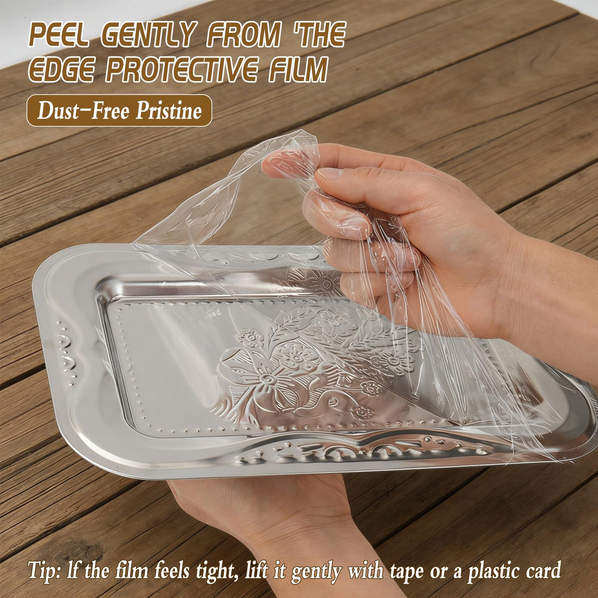 6 Pack Silver Serving Trays Set, Floral Engraved Mirror Decorative Tray Party Platters for Whiskey Cookies Food Dessert Fruit Cupcake Weddings Table Parties Display