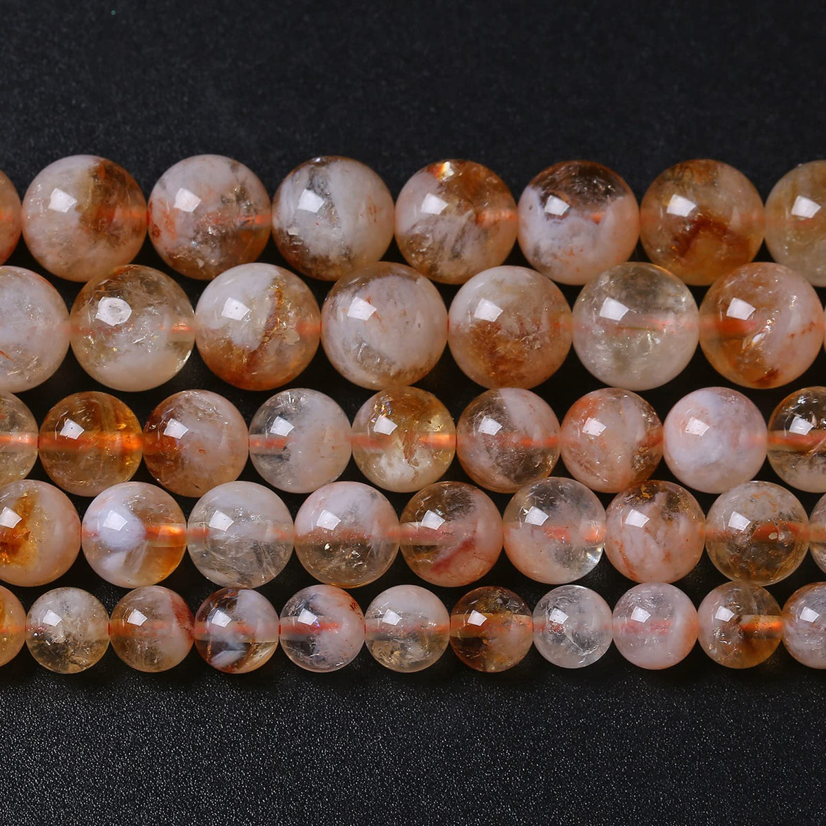 4MM 86PCS Natural Stone Citrine A Grade Quartz Crystal Loose Beads for Jewelry Making DIY Bracelet Necklace 1 Strand 15’’