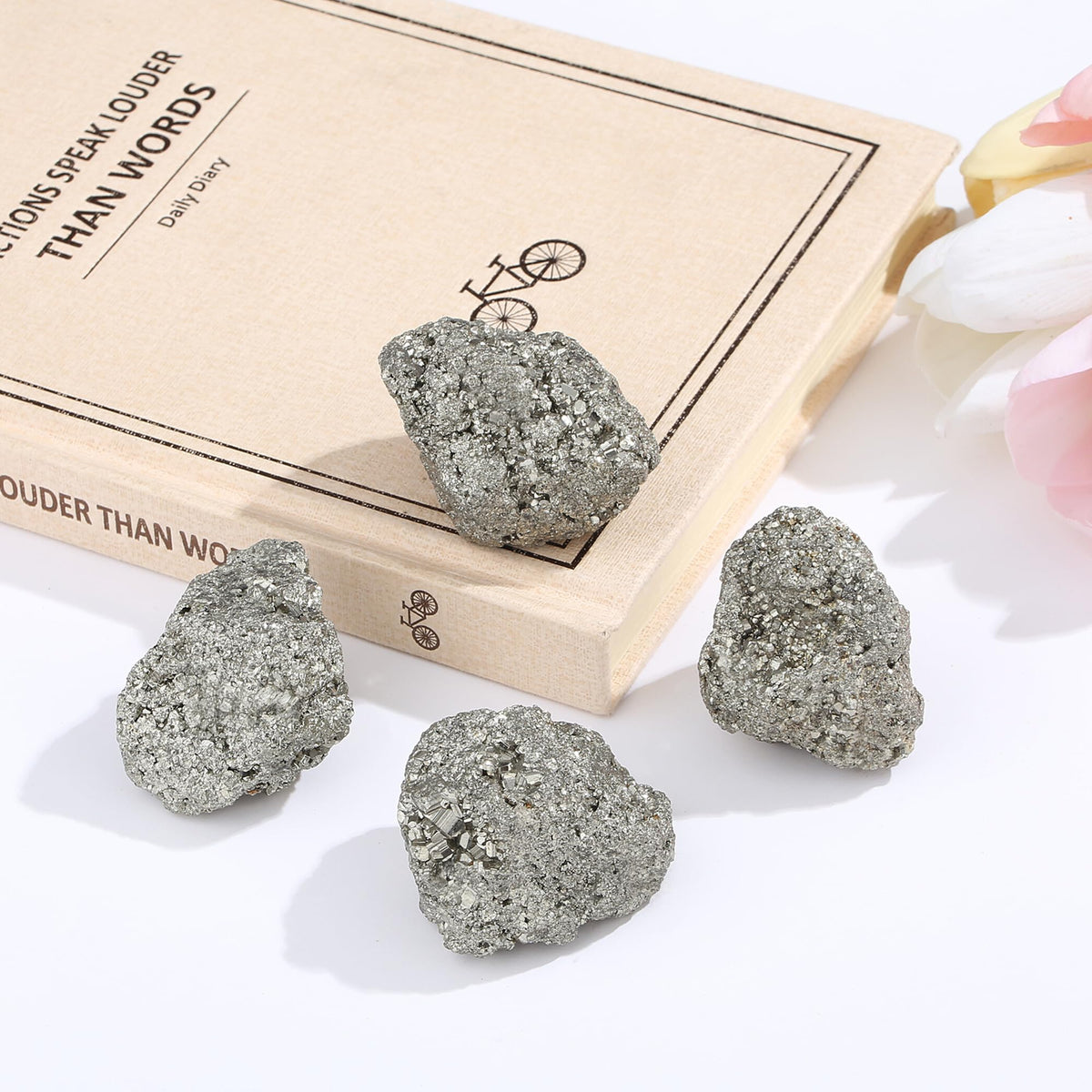 ZHIYUXI Pyrite Crystal Pyrite Stone Raw Crystals Natural Rocks Healing Crystals and Stones Gem Stones Rock Gemstone Reiki Meditation Luck Success 1.57-1.97