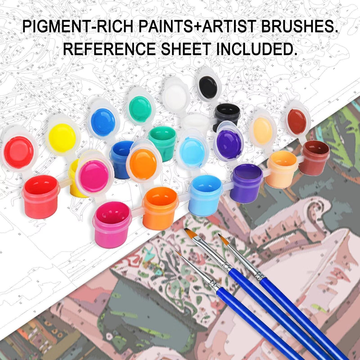 Bookshelf Book Theme Paint by Numbers Kits for Adult Beginners Boho Paint by Numbers Bohemian Digital Oil Painting Kits on Canvas with Brushes and Acrylic Pigment Without Framed 16''W x 20''H