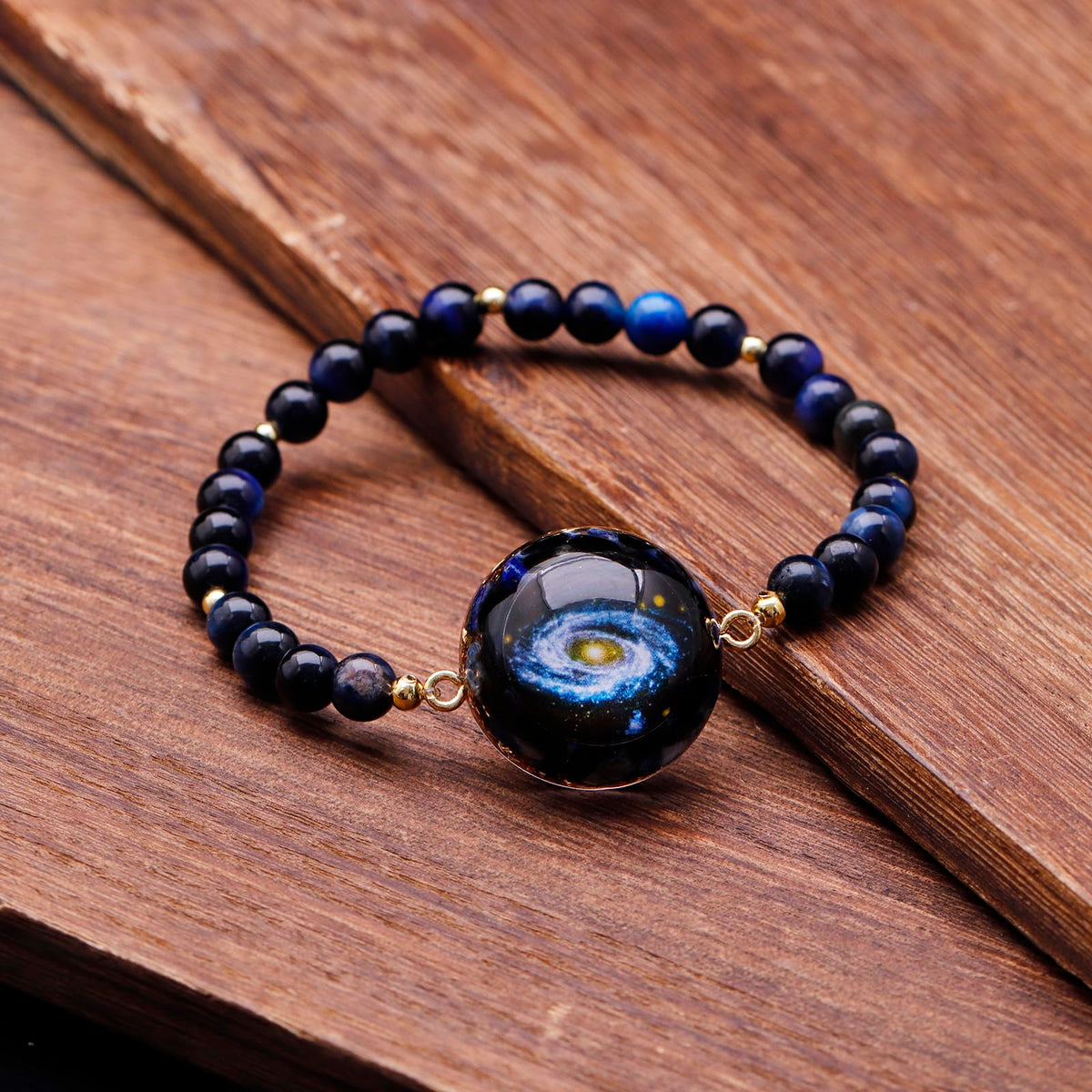 Day Day Up Blue Tiger's Eye Stretchy Bracelet, Orgonite Energy Healing Crystal Beads, Elastic Chakra Jewelry (Style 6)