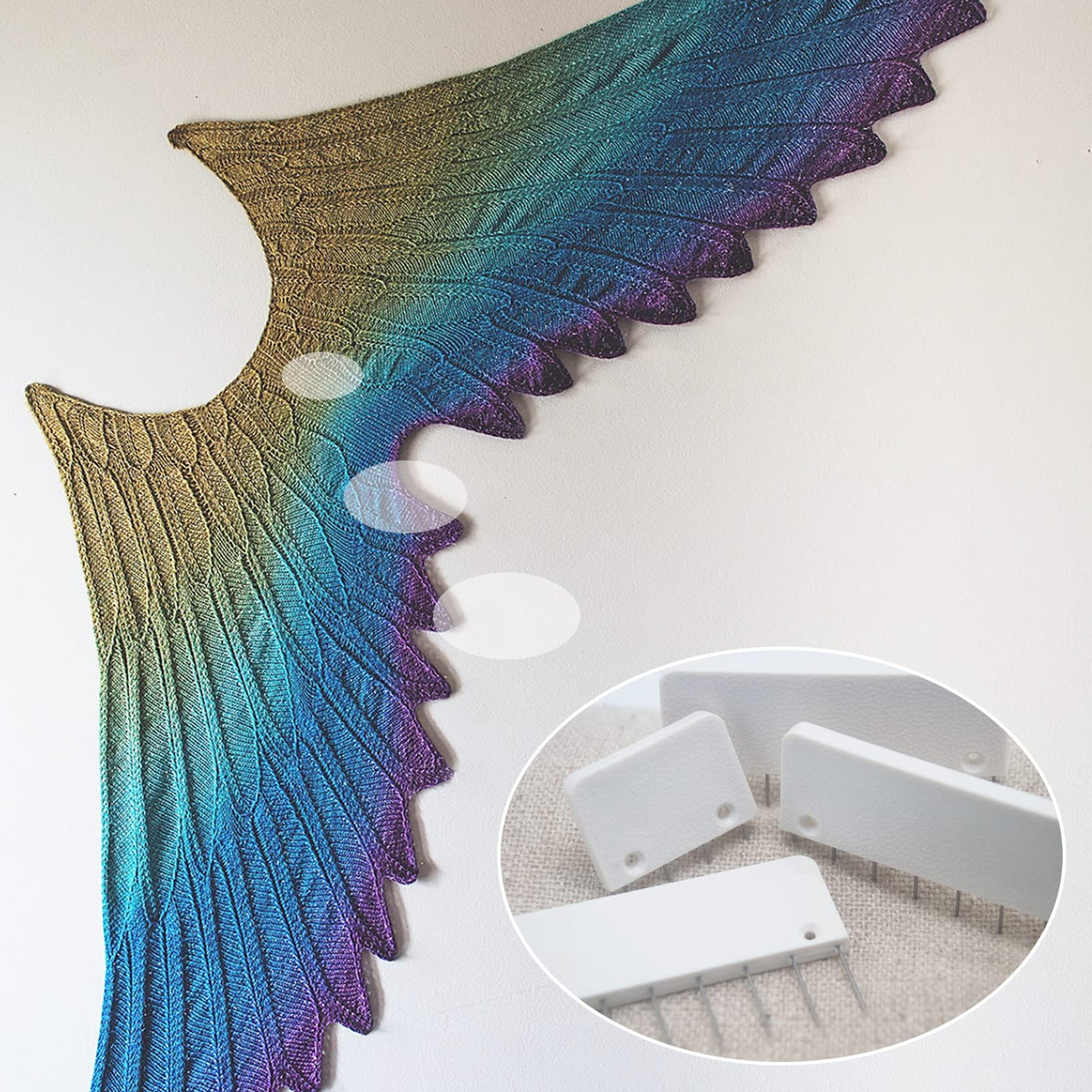 LAMXD 8 Pins Knit Blocking Pins Kit,Knit Blocking Combs – 32 Combs for Blocking Knitting, Crochet, Lace or Needlework Projects – for use with Blocking Mats for Knitting Mat…