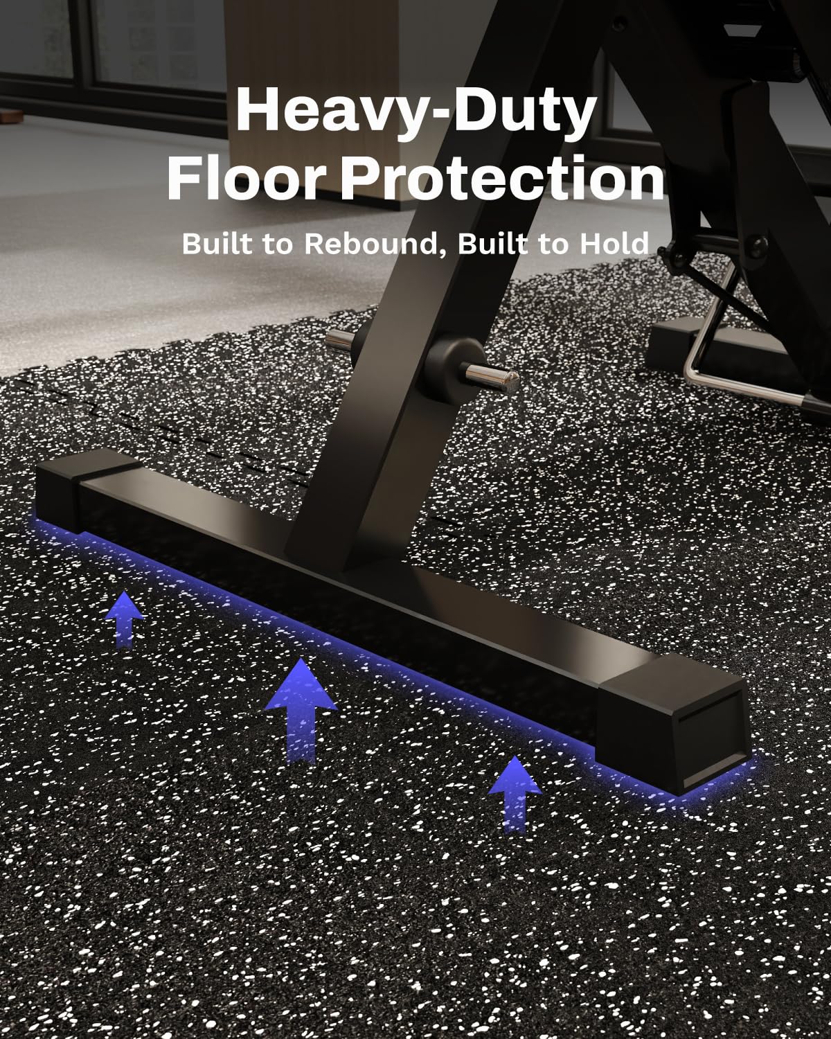 AIRHOP 0.56in Thick 192 Sq Ft Exercise Equipment Mats, 48 Tiles Upgraded Rubber Top with High Density EVA Foam, Large Interlocking Puzzle Gym Flooring for Home Gym, Heavy Weight Workout, 24 x 24in