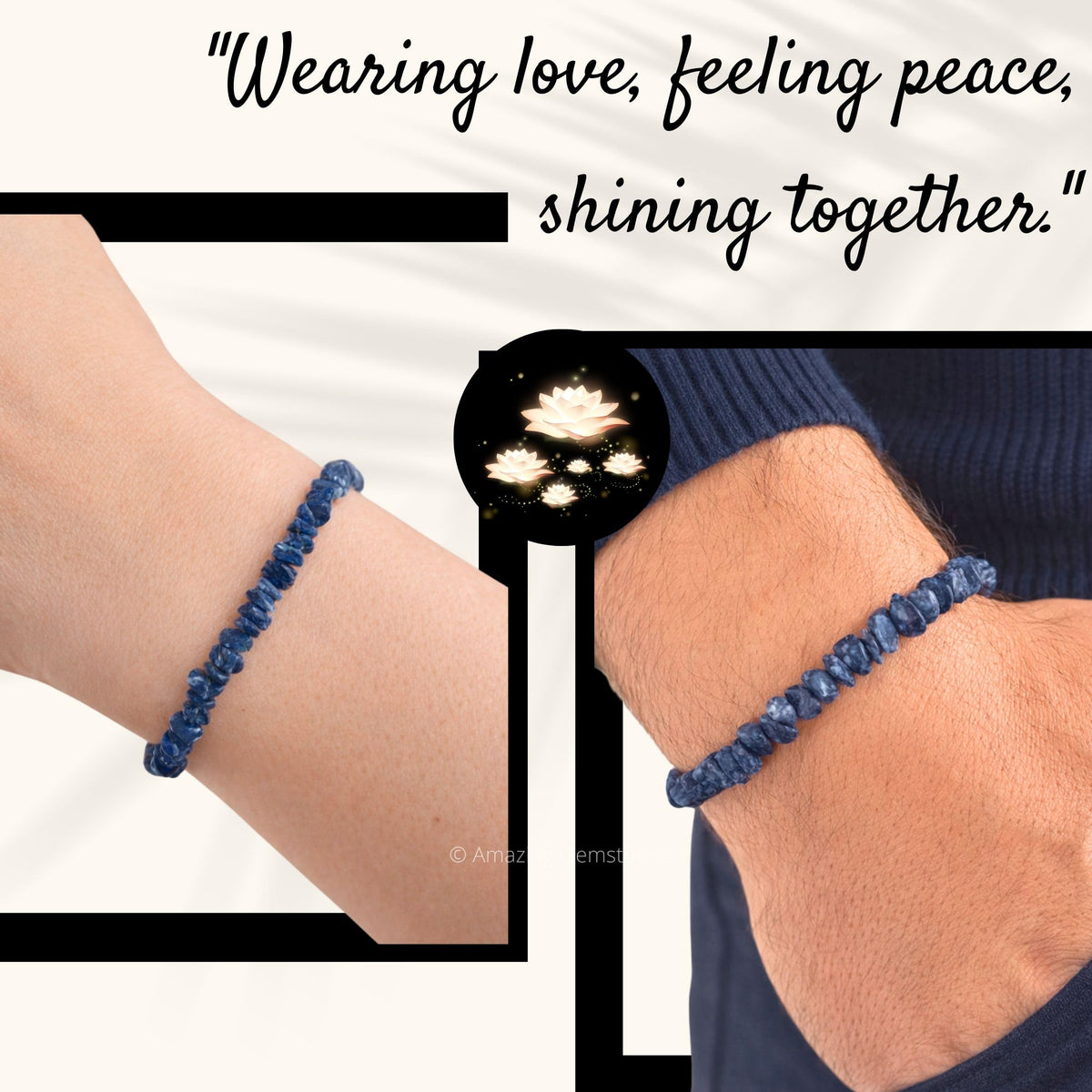 Amazing Gemstone Chips Bracelet (Iolite)