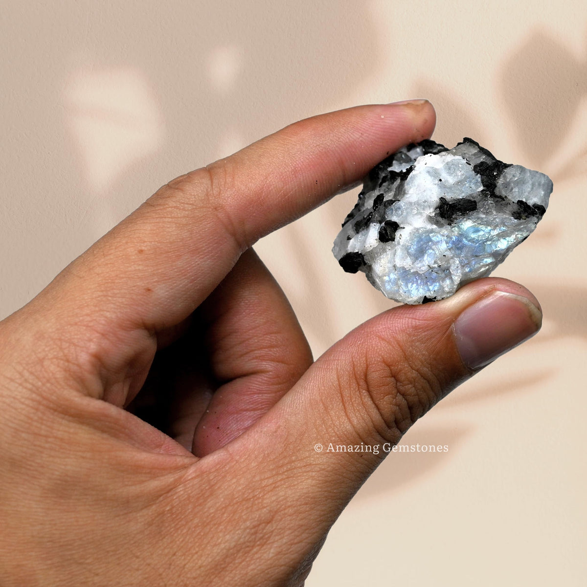 Amazing Gemstone Rainbow Moonstone Raw Crystals and Healing Stones, Natural Rocks for Tumbling and DIY Raw Stones and Crystals (1 lb)