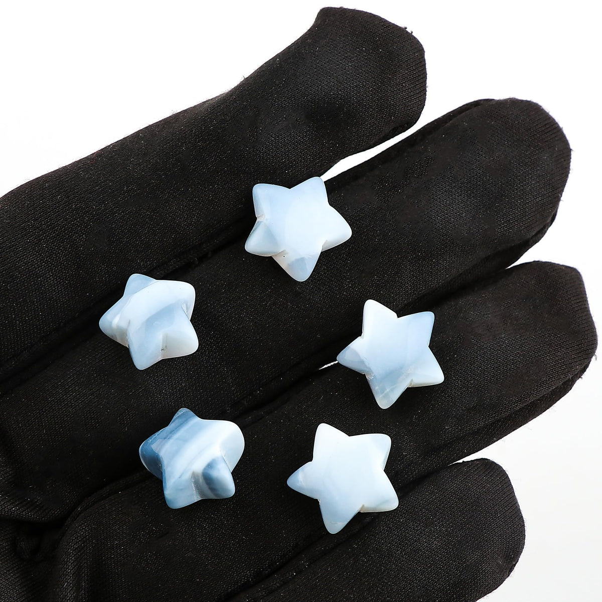 CRYSTALINES 5pcs, Wholesale Natural Blue Opal Gemstones, Bulk Star Shape Stones, Assorted Loose Supply, DIY Craft-Jewelry Making, Chakra Healing Crystals, Gem Collection, 10-14mm