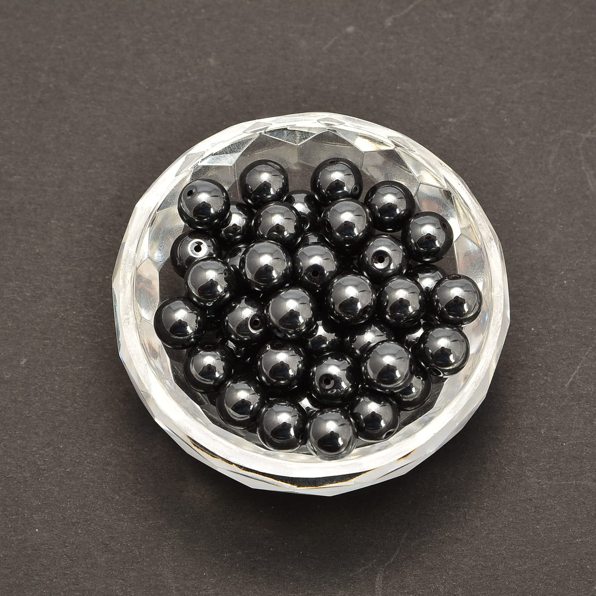 jodaying 10mm Grey Hematite Smooth Round Natural Gematone Loose Beads for Jewelry Making DIY Findings 1 Strand 15"