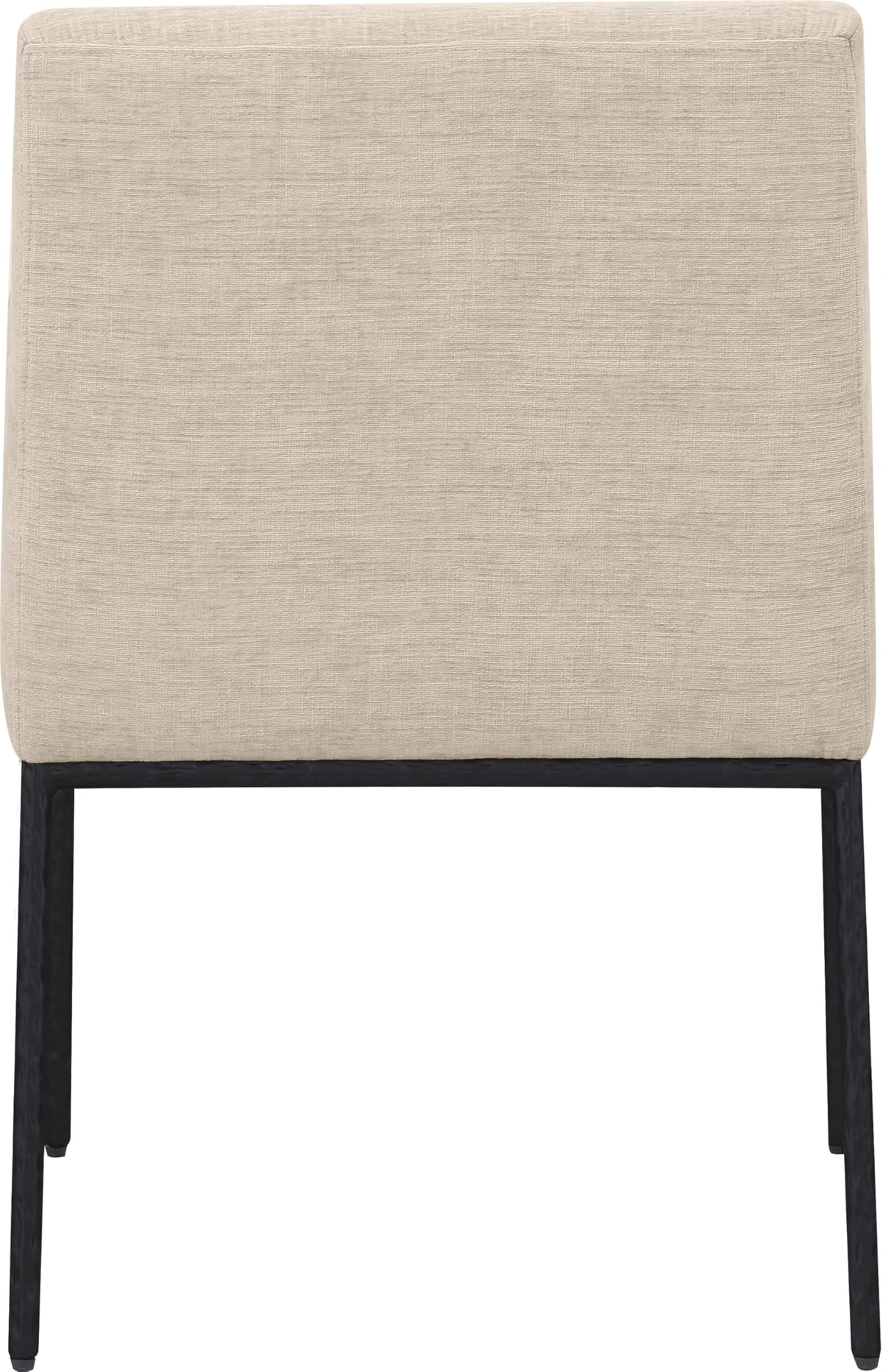 Meridian Furniture 11001Beige-C Reeves Collection Modern | Contemporary Dining Chair with Soft Beige Chenille Fabric, Matte Black Forged Iron Legs & Frame, 24" W x 24.5" D x 34" H, Beige, Set of 2