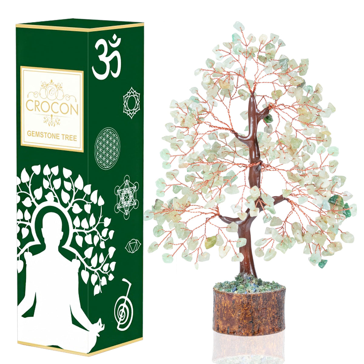 Crocon® Green Jade Crystals Tree of Life, Birthday Gifts for Women, Men & Friends, Crystals and Healing Stones, Home Decor, Money Tree, Women Gift Ideas, House Warming Gifts New Home for Mom & Sister