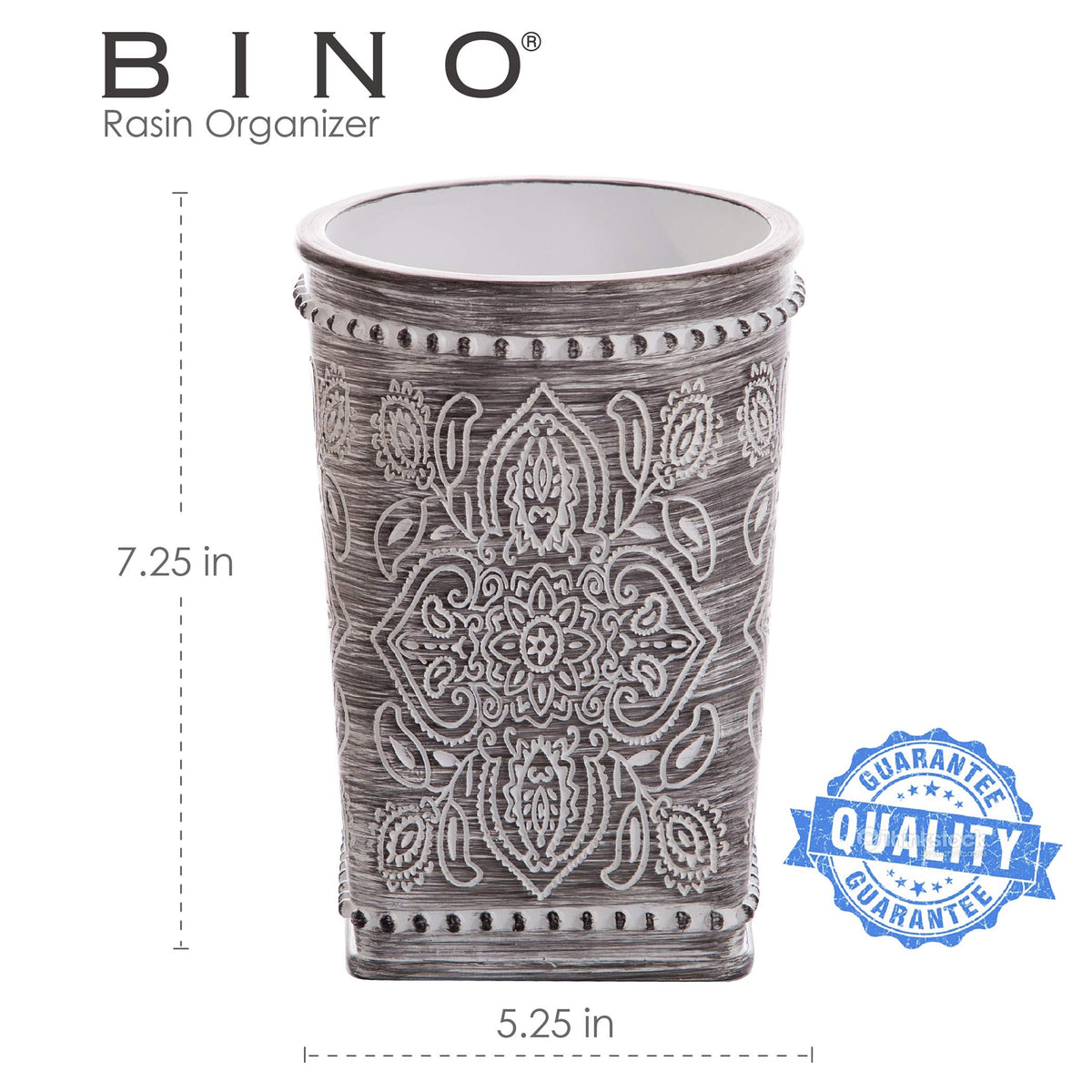 BINO Kitchen Utensil Holder for Countertop, Grey Wildflower - Utensil Caddy countertop utensil holder Utensil Crocks for kitchen Cooking Utensil Holder Kitchen Utensils Holder Spatula Holder