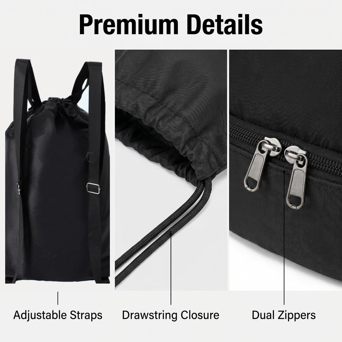 MWODC 2-Pack Drawstring Backpack Bags with Shoe Compartment, Large Capacity Basketball Bag, Water-Resistant, Lightweight, for Soccer, Basketball, Sports, Swimming, Beach, Soccer Bag for Men
