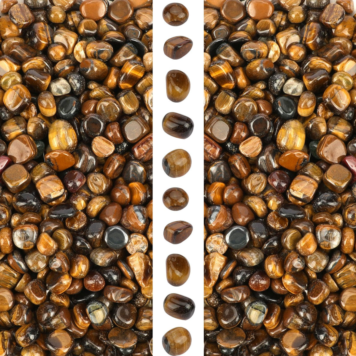 gemshan 2lb Tiger's Eye Chips Natural Crushed Crystal Chip Bulk 7mm-9mm Tumble Healing Crystal Stone for Aquarium Vase Plant Decoration
