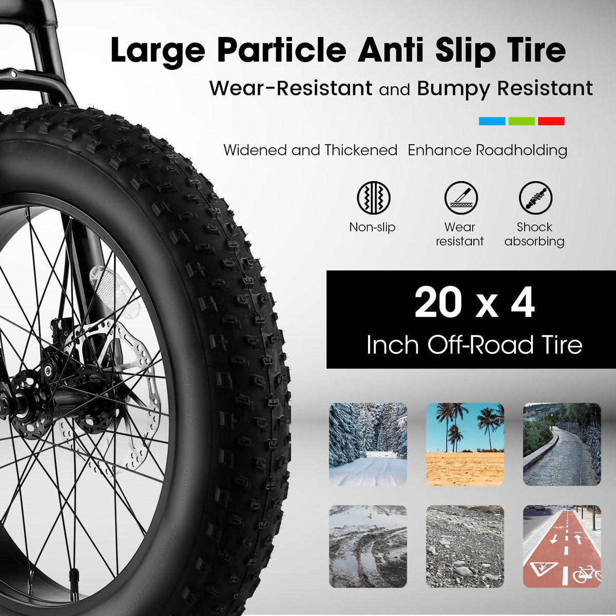 20 Inch Fat Tire Bike Adult/Youth Full Shimano 7 Speeds Mountain Bike, Dual Disc Brake, High-Carbon Steel Frame, Front Suspension, Mountain Trail Bike, Urban Commuter City Bicycle (GREEN, 20inch)