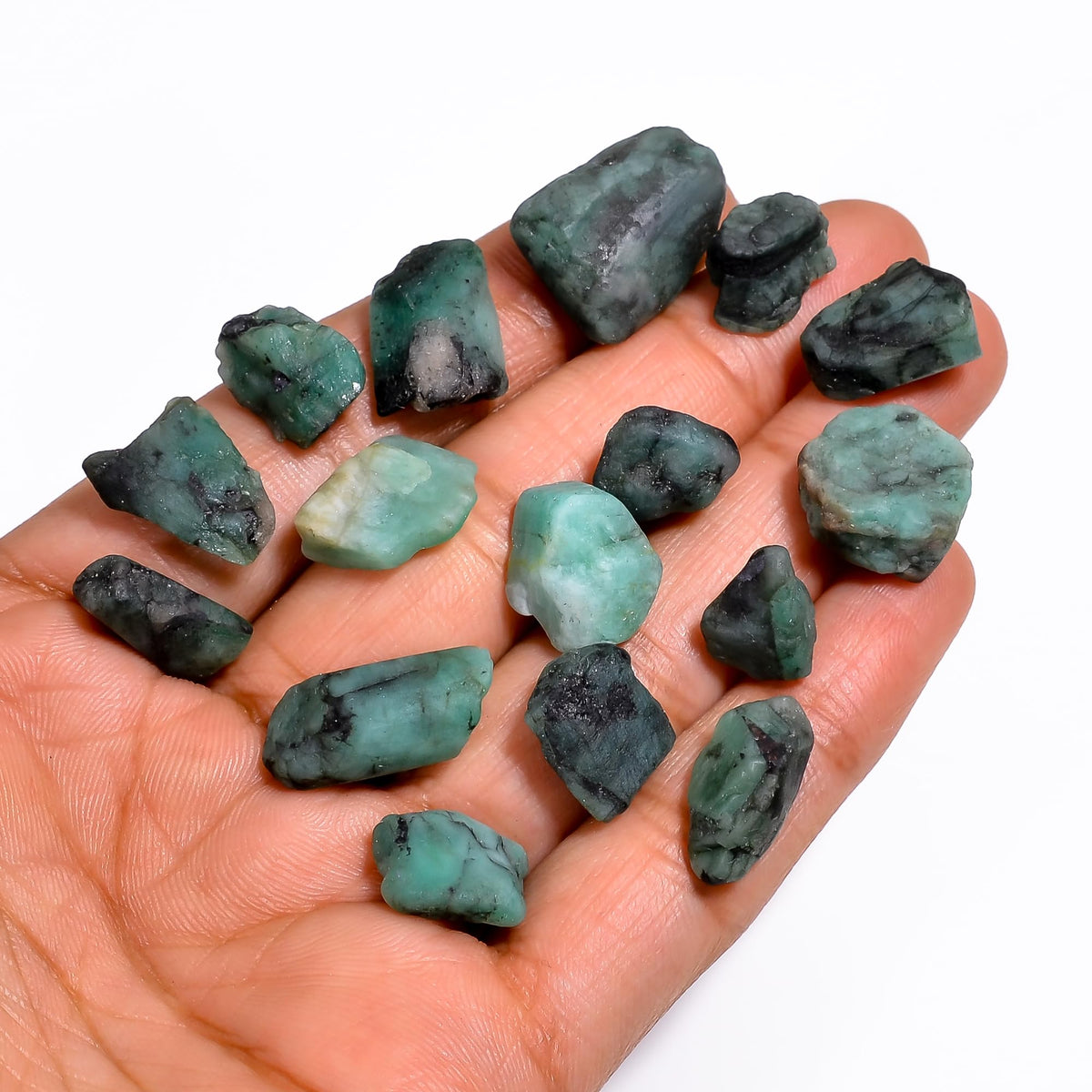 GEMKORA 100 carats Raw Green Emerald Stone Lot, Rough Gemstone, Natural Crystals, Chakra Crystals, Healing Stones, Wholesale Pack, Jewelry Making Supply, Supply, (6 to 8pcs)