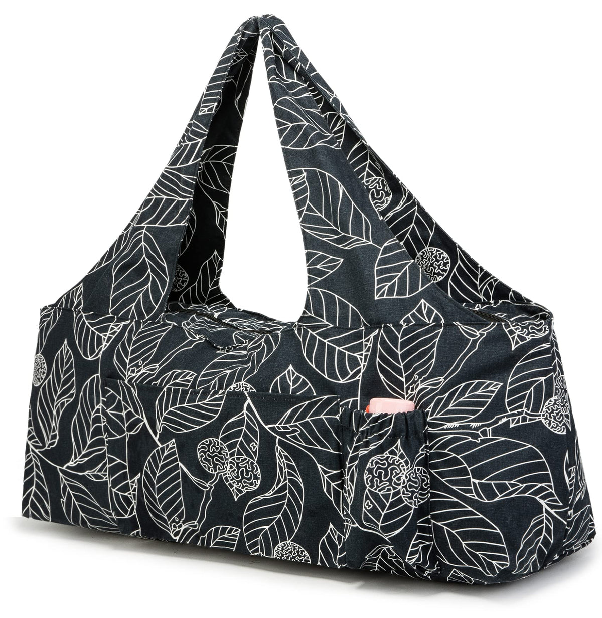 KUAK Extra Large Yoga Mat Bag with Zippered Top & 5 Pockets - Premium Waterproof Fabric Tote with Yoga Mat Carrying Strap for Pilates, Gym, Fitness Block & Gear