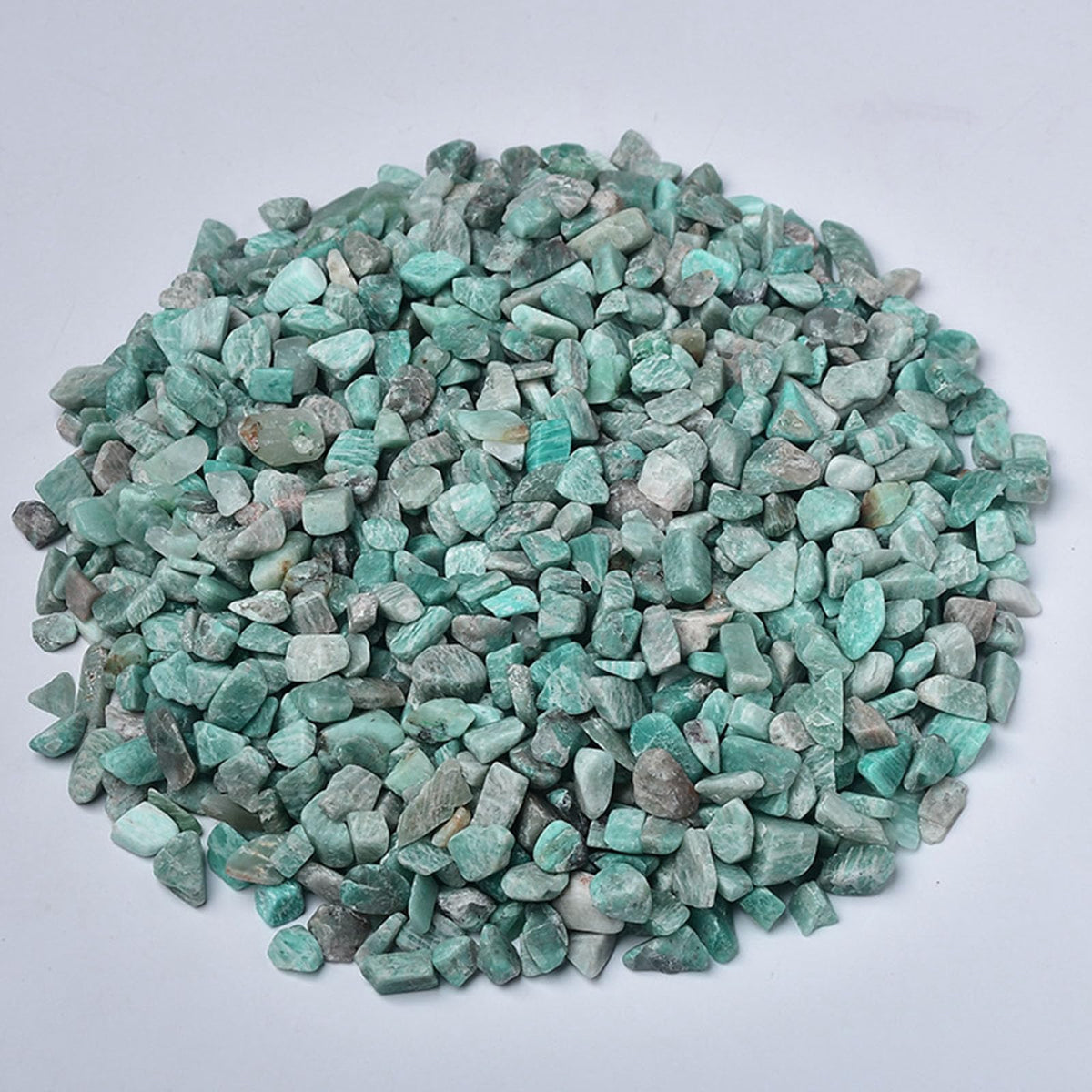 gemshan Amazonite Chip shealing stone 2lb/910g Healing Crystal Chips 7mm-9mm for Aquarium Vase Plant Decoration Jewelry DIY