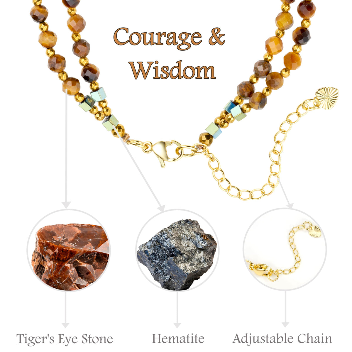 Farfume Tiger's Eye - Courage - Crystal Beaded Bracelets, Chakra 4mm Natural Stone Beads Bracelets, Gemstone Spiritual Jewelry Gifts for Mother's Day